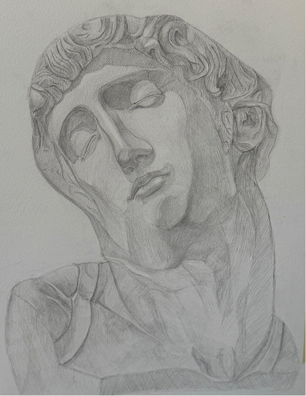 Drawing inspired by The Dying Slave